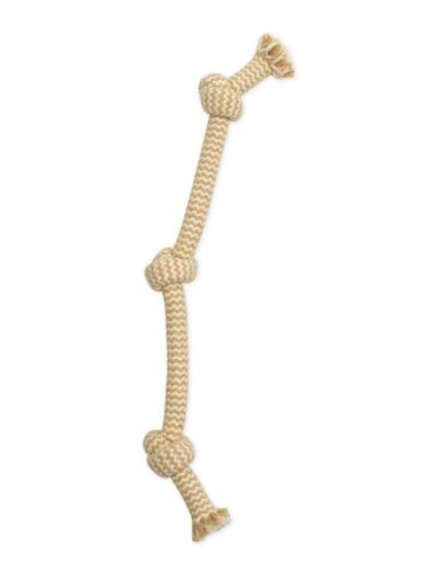 Mammoth Pet Products Flossy Chews EXTRA Peanut Butter Scented Dog Toy 3 Knot Tug, 1ea/SM, 15 in