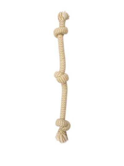 Mammoth Pet Products Flossy Chews EXTRA Peanut Butter Scented Dog Toy 3 Knot Tug, 1ea/MD, 20 in