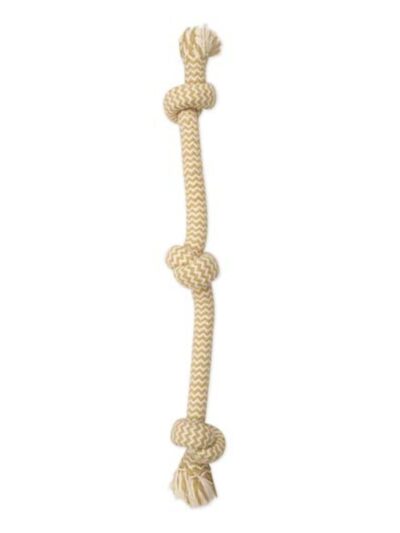 Mammoth Pet Products Flossy Chews EXTRA Peanut Butter Scented Dog Toy 3 Knot Tug, 1ea/LG, 25 in