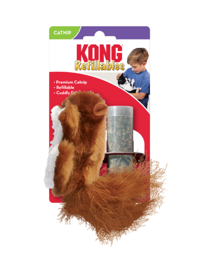 KONG Refillables Catnip Squirrel Cat Toy Brown 1ea/One Size