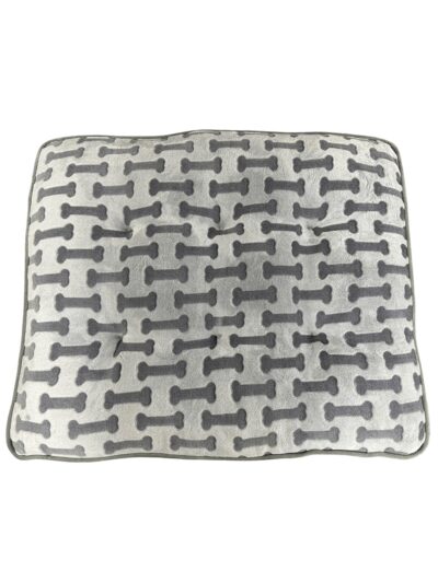Ethical Pet Sleep Zone Luxe Bone Print Pillow 38? Light Gray