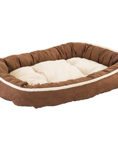 Ethical Pet Sleep Zone Shearling Oval Cuddler 35" Chocolate
