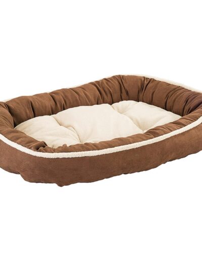 Ethical Pet Sleep Zone Shearling Oval Cuddler 31" Chocolate