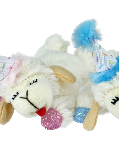 Multipet Lamb Chop Birthday Cat Toy 4" Pink
