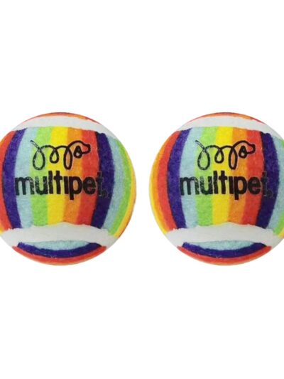 Multipet Rainbow Tennis Ball 2pk