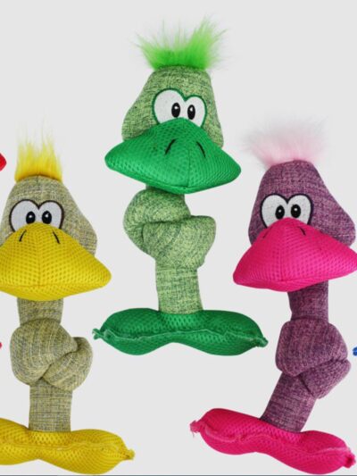 Multipet Knotted Dog Toy Ducks Assorted 1ea/11 in