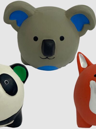Multipet Latex Round Animals(Assorted) 2.5 Inch