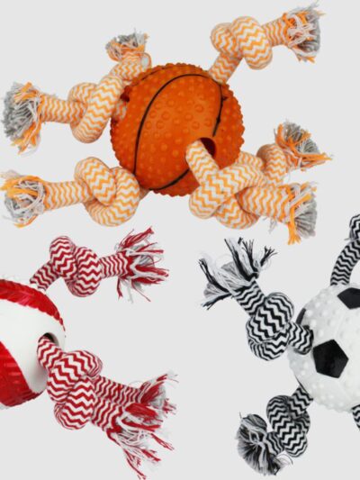 Multipet Doglucent TRP Tug Sports Balls Dog Toy Assorted 1ea/3.5 in