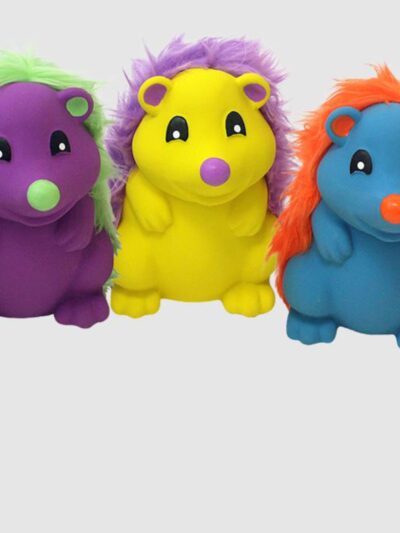 Multipet Latex Hedgehogs W- Fur Back 4.5 Inch
