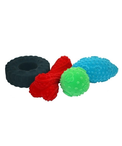 Multipet Vive Twist Dog Toy Velvet/Vinyl Bone Assorted 1ea/6 in