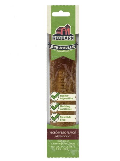 Redbarn Pet Products Dur-A-Bulls Stick Hickory BBQ, 1ea/40Ct, MD