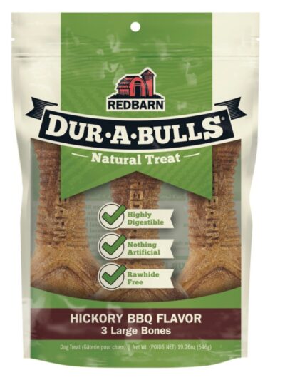 Redbarn Pet Products Dur-A-Bulls Braid Hickory BBQ, 1ea/3Ct, LG