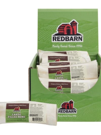 Redbarn Pet Products Filled Bone Dog Treat Original Hickory BBQ LG, (Case of 15)