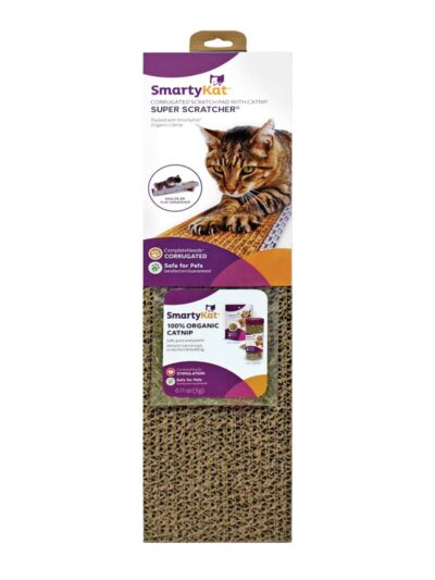 SmartyKat Super Scratcher Single Wide Corrugate with Catnip Brown, 1ea