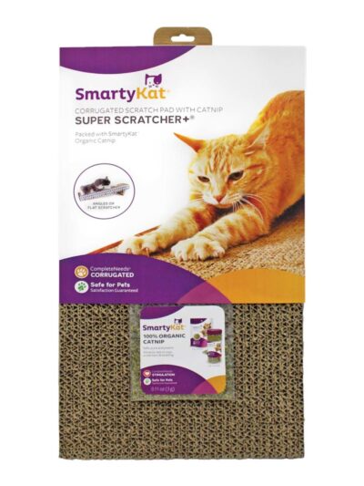 SmartyKat Super Scratcher+ Double Wide Corrugate with Catnip Brown, 1ea