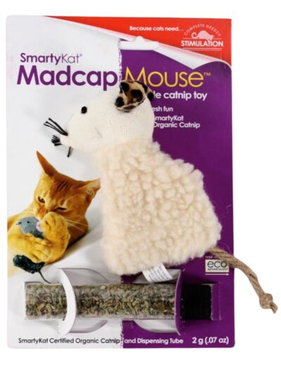 SmartyKat Madcap Mouse Refillable with Catnip Tube Cat Toy Assorted, 1ea