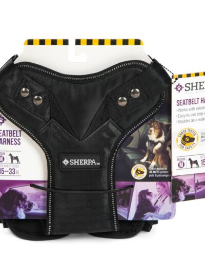 Sherpa's Pet Trading Company Crash Tested Seatbelt Safety Dog Harness Black 1ea/MD