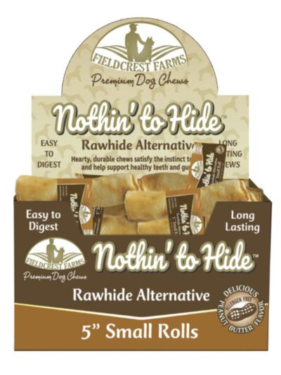 Fieldcrest Farms Nothin' to Hide Roll Dog Treat Peanut Butter 24ea/5 in, SM