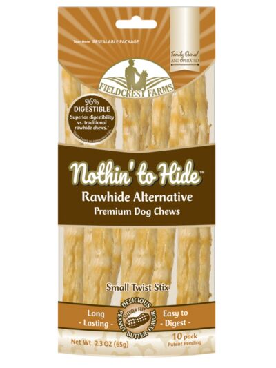 Fieldcrest Farms Nothin' to Hide Peanut Butter Twist Sticks Dog Treat Peanut Butter 1ea/10 pk
