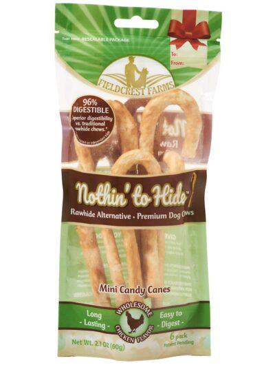 Fieldcrest Farms Nothin To Hide Mini Candy Cane Chicken Dog Treats Chicken 1ea/6 pk
