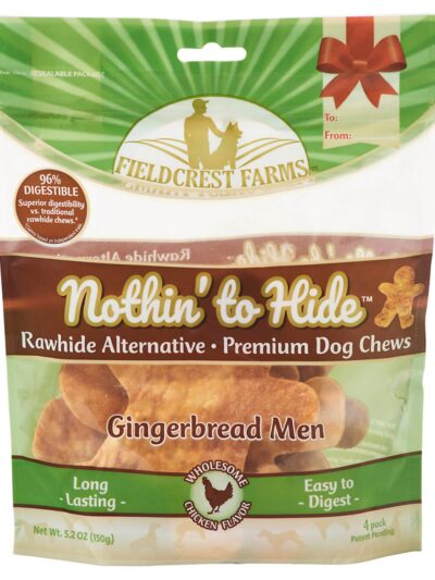 Fieldcrest Farms Nothin To Hide Gingerbread Man Chicken Dog Treats Chicken 1ea/4 pk