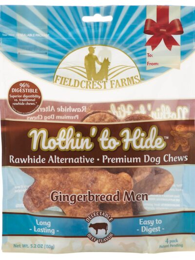 Fieldcrest Farms Nothin To Hide Gingerbread Man Dog Treats Beef 1ea/4 pk