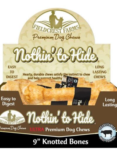 Fieldcrest Farms Nothin' To Hide Ultra Knotted Bone Dog Treat Beef 9 in (Case of 14)