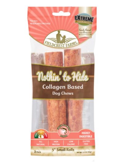 Fieldcrest Farms Nothin' to Hide Collagen Roll Dog Chew Salmon, 1ea/5 in, 2 pk