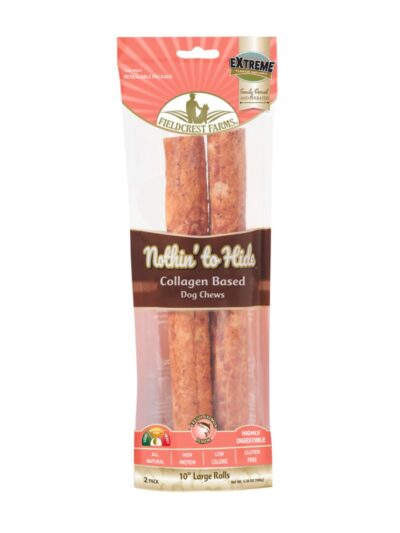 Fieldcrest Farms Nothin' to Hide Collagen Roll Dog Chew Salmon, 1ea/10 in, 2 pk