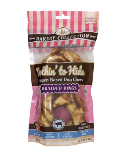 Fieldcrest Farms Nothin' To Hide Bakery Collection Dog Treat Braided Ring, Beef, 1ea/3.5 in, 2 pk