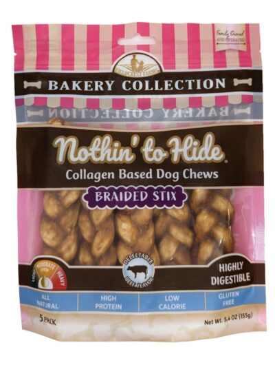 Fieldcrest Farms Nothin' To Hide Bakery Collection Dog Treat Braided Stix, Beef, 1ea/4.5 in, 5 pk