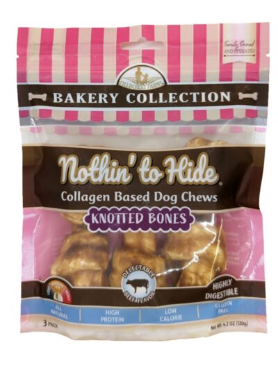 Fieldcrest Farms Nothin' To Hide Bakery Collection Dog Treat Knotted Bone, Beef, 1ea/4 in, 3 pk