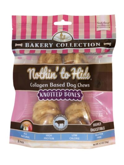 Fieldcrest Farms Nothin' To Hide Bakery Collection Dog Treat Knotted Bone, Beef, 1ea/6 in, 2 pk