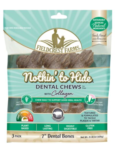 Fieldcrest Farms Nothin' to Hide Dental Bone Collagen Dog Chew Beef, 1ea/7 in, 3 pk