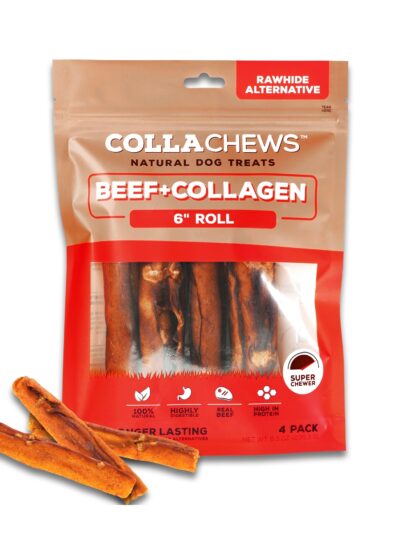 Collachews Collagen Roll Beef 6in. 4Pk