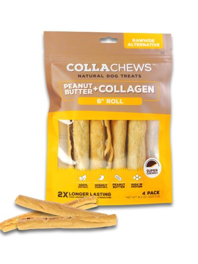 Collachews Collagen Roll Peanut Butter 6in. 4Pk