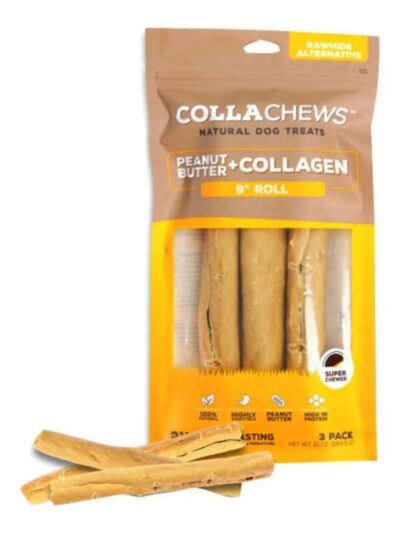 Collachews Collagen Roll Peanut Butter 9in. 3Pk