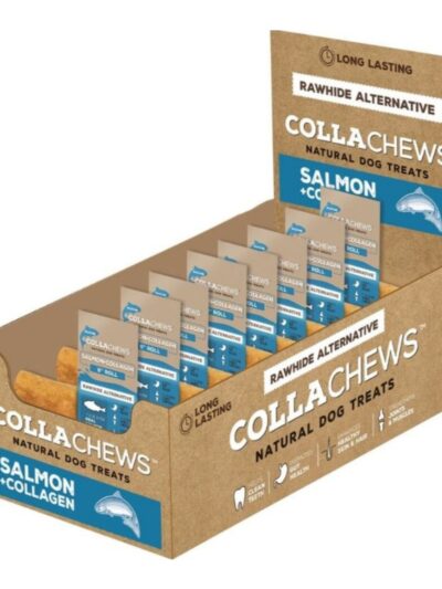 Collachews Collagen Roll PDQ Display Salmon 6in. 30 Count