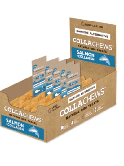 Collachews Collagen Roll PDQ Display Salmon 9in. 20 Count
