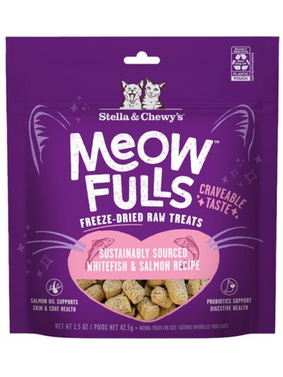 Stella & Chewys Cat Meowfulls Freeze Dried Treat Whitefish & Salmon 1.5oz.