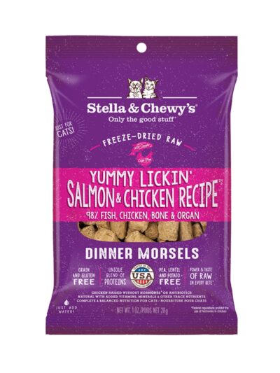 Stella & Chewys Cat Freeze Dried Dinner Morsels Yummy Lickin' Salmon & Chicken 1oz. (Case of 8)