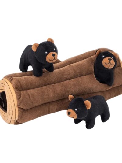 ZippyPaws Zippy Burrow Dog Toy Black Bear Log 1ea/XL