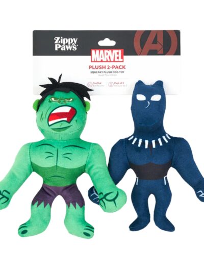 Zippypaws Marvel Plush Hulk & Black Panther 2 Pk