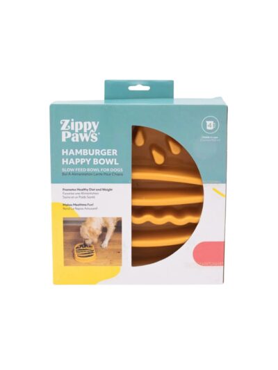 Zippypaws Happy Bowl Slow Feeder Burger Orange Medium
