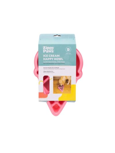 Zippypaws Happy Bowl Slow Feeder Ice Cream Pink Medium