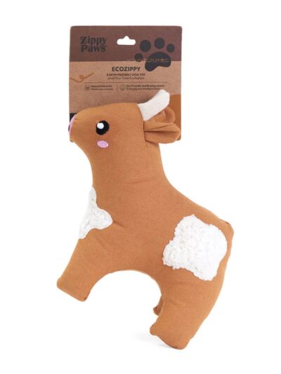 Zippypaws Ecozippy Cotton Cuddler Cow Brown