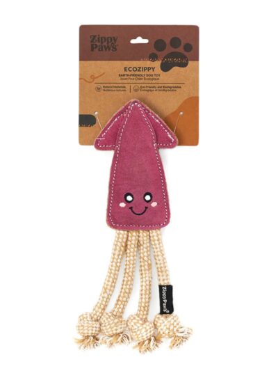 Zippypaws Ecozippy Suede & Rope Buddies Squid
