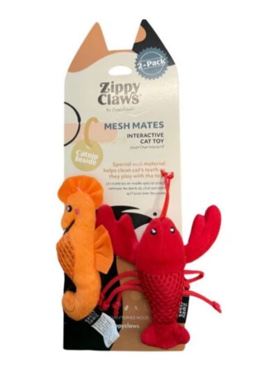 Zippyclaws Mesh Mates Seahorse And Lobster Small-2 Pk