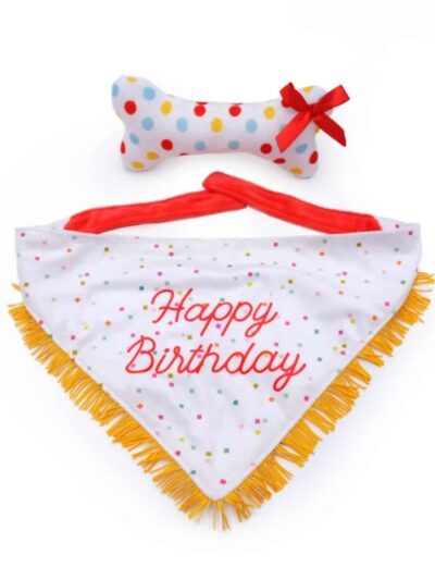 Zippypaws Birthday Bandana And Bone One Size