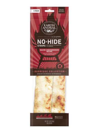 Earth Animal Dog No-Hide Bbq Strips Bacon Cheeseburger 4 Pack